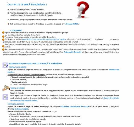 Informare loc de munca